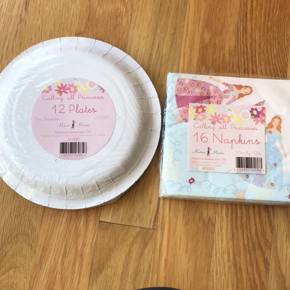 Princess Party Meri Meri Invites & Thank You’s, Plates, & WS Kids Cookie Cutters - Picture 4 of 7